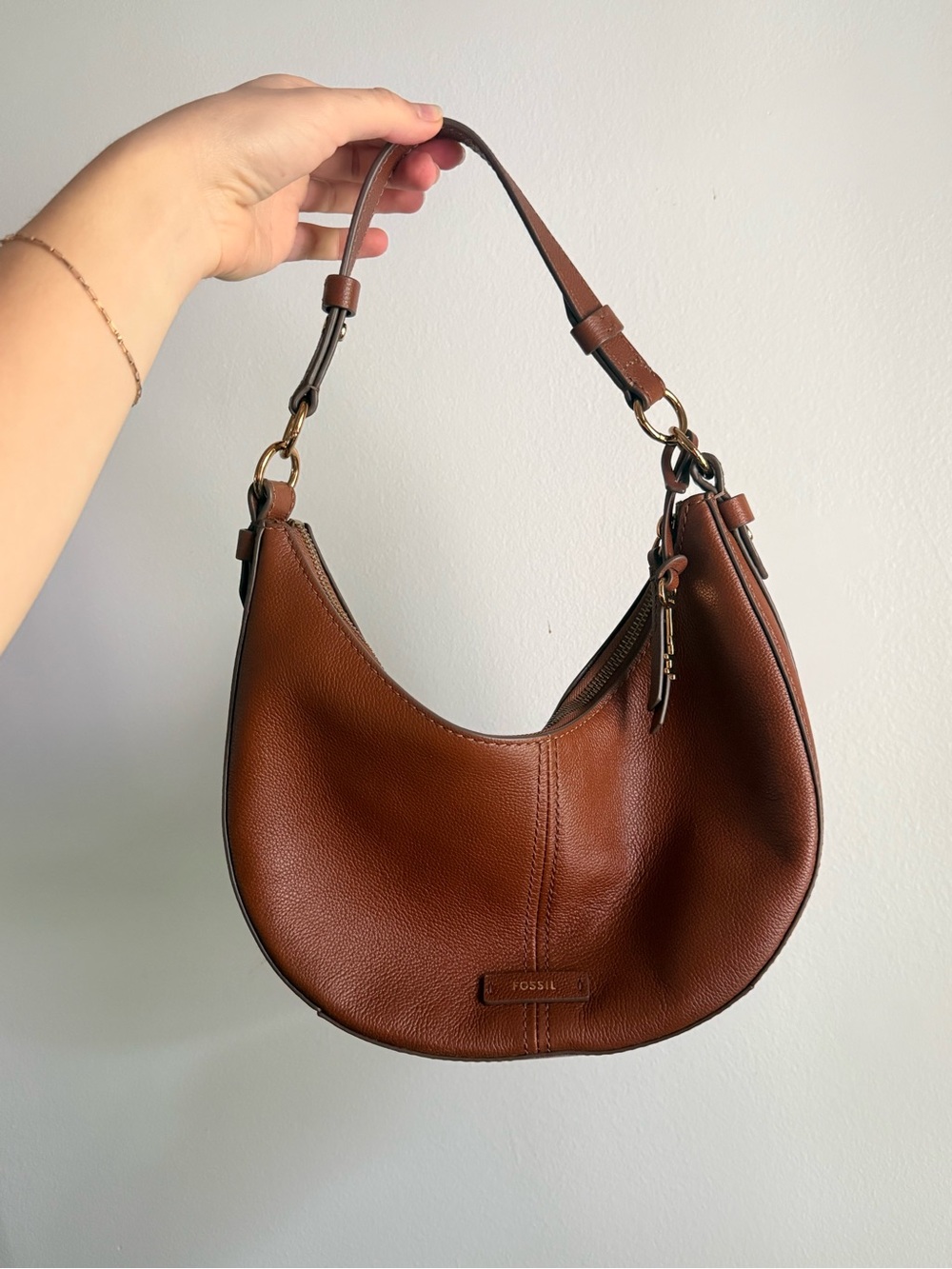 Fossil Brown Leather Hobo Handbag